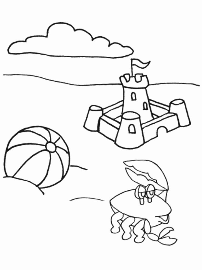 Sand castle coloring sand castle coloring page