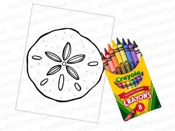 Sand dollar ocean animal coloring page instant download printable