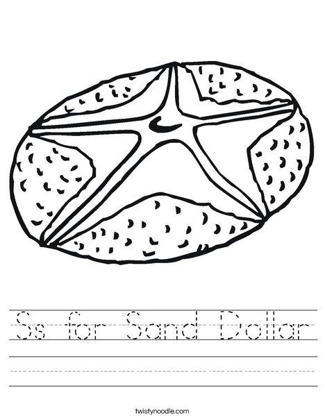 Ss for sand dollar worksheet