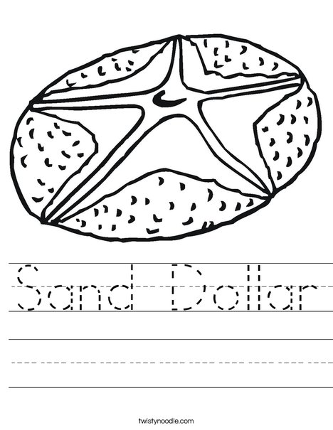 Sand dollar worksheet