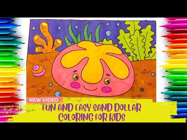 Fun and easy sand dollar coloring for kids