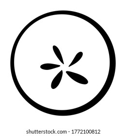 Flat design vector sand dollar icon stock vector royalty free