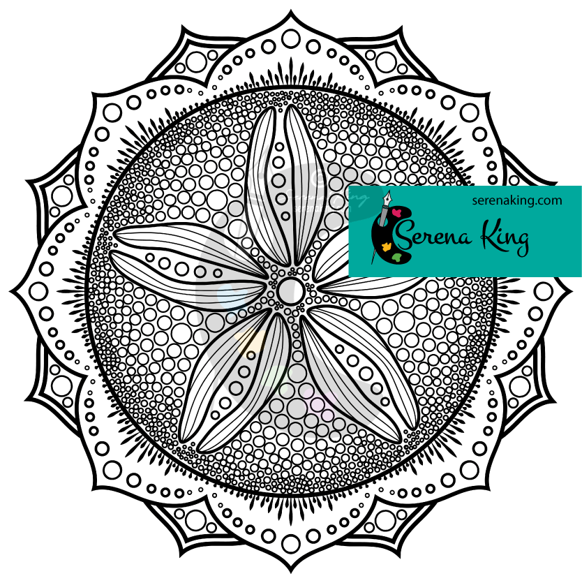 Sand dollar mandala coloring page â serena king