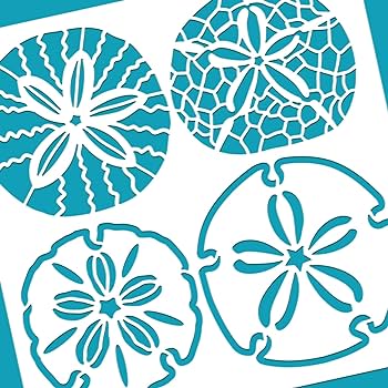 Benecreat sand dollar stencil xinch nautical seashore fish stencil reusable painting templates for scrapbooking fabric floor furniture wall art decor