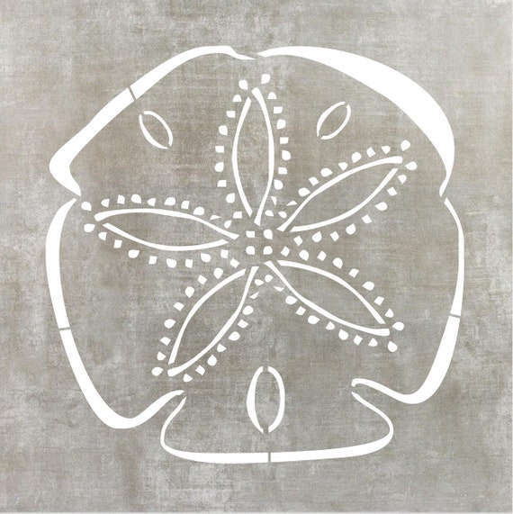 Sand dollar stencil create beach pillows or sand dollar prints reusable sizes wall stencil or floor tile stencil