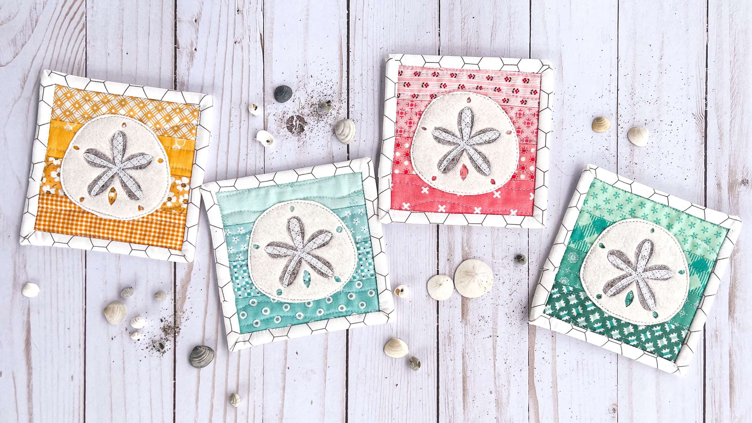 Free sand dollar coaster sewing pattern