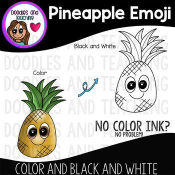 Pineapple emoji clipart free clipart by doodles and teaching tpt