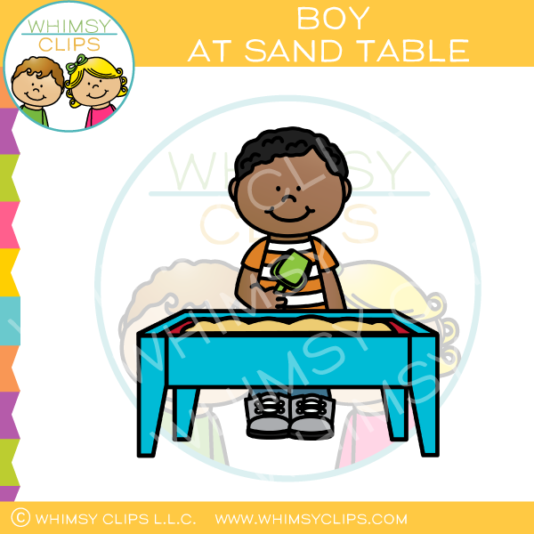 Boy at sand table clip art â whimsy clips