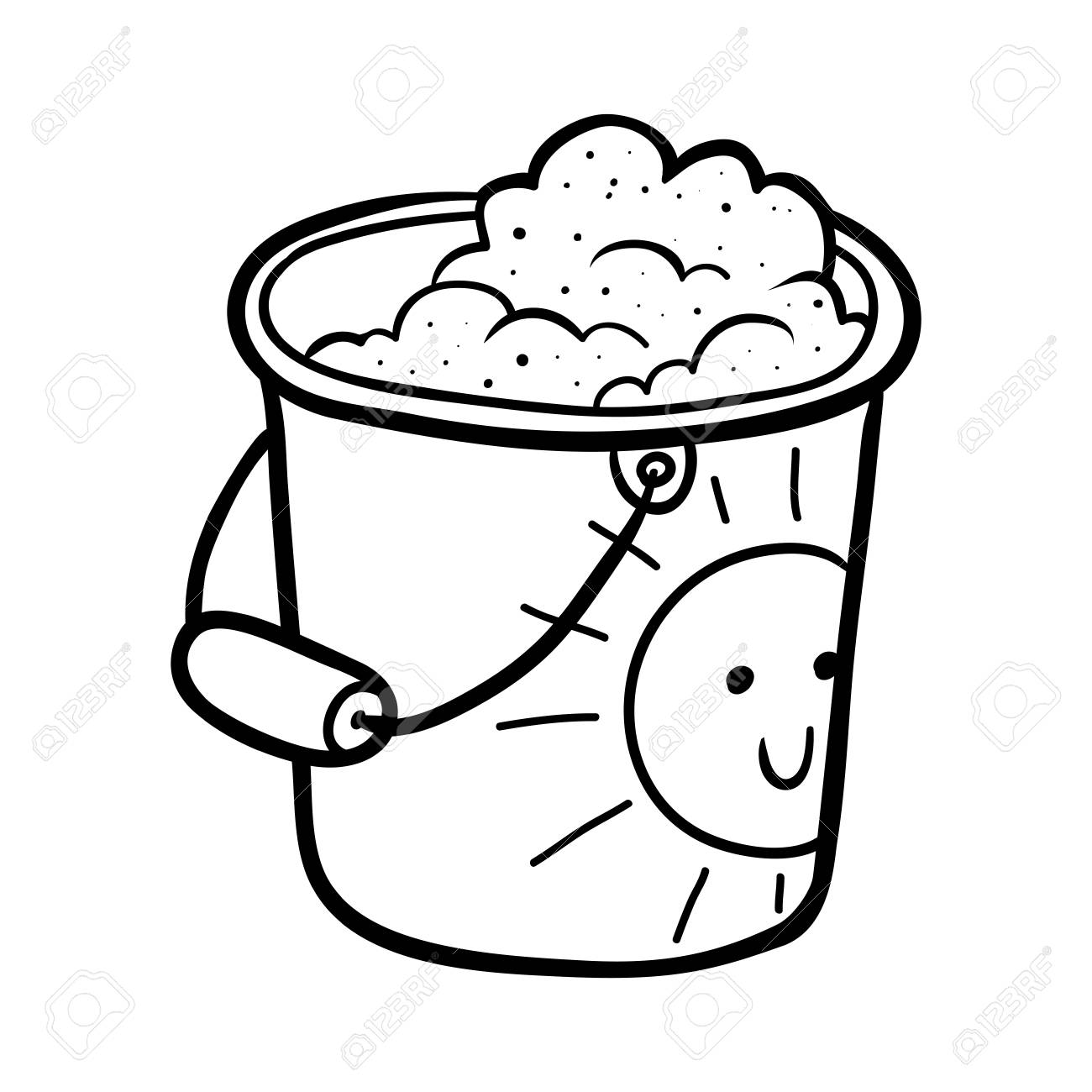 Coloring book for children pail with sand royalty free svg cliparts vectors and stock illustration image