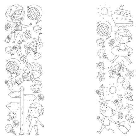 Kids coloring border stock vector illustration and royalty free kids coloring border clipart