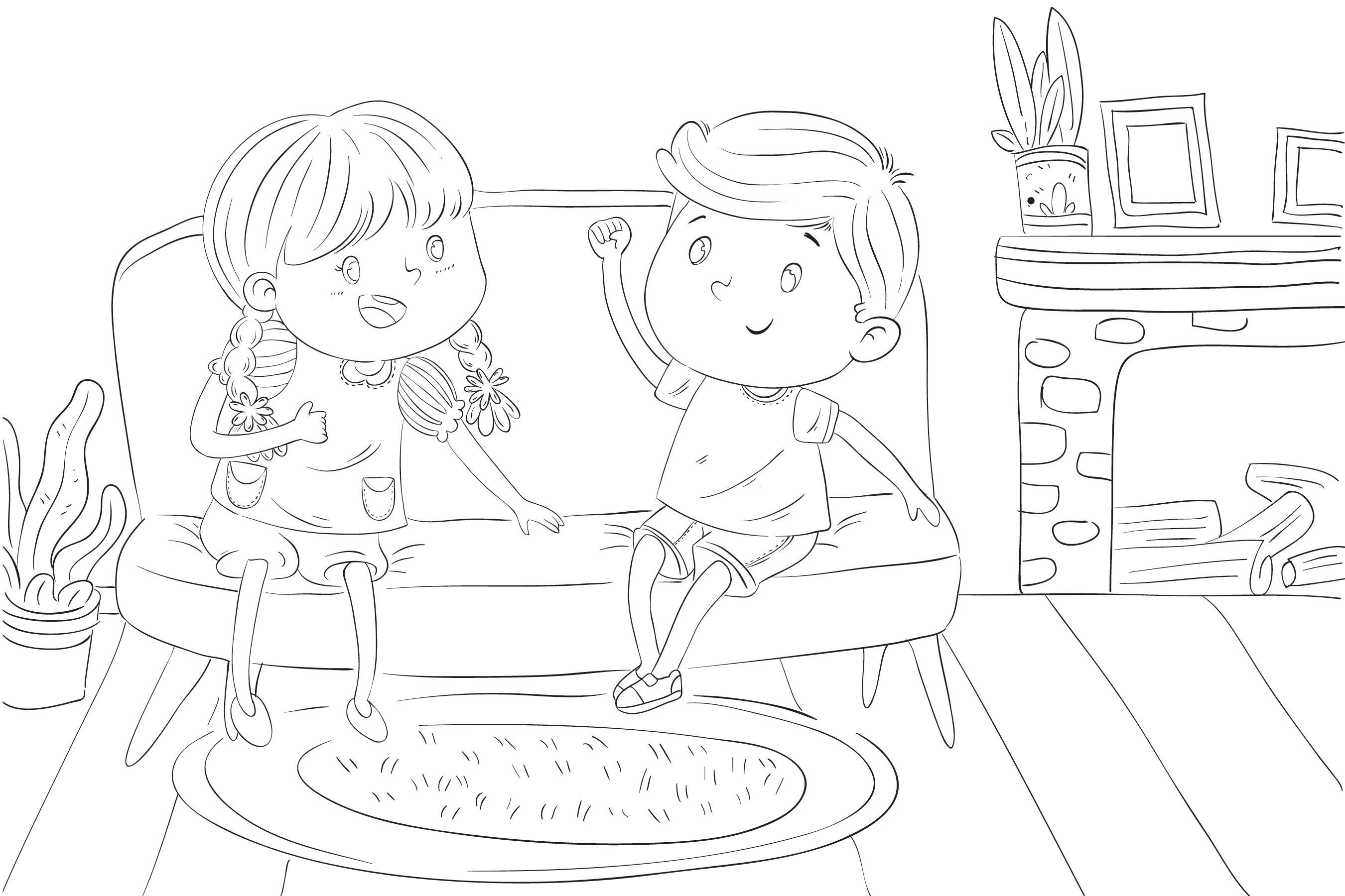 Create children coloring pages illustration by windasimetri