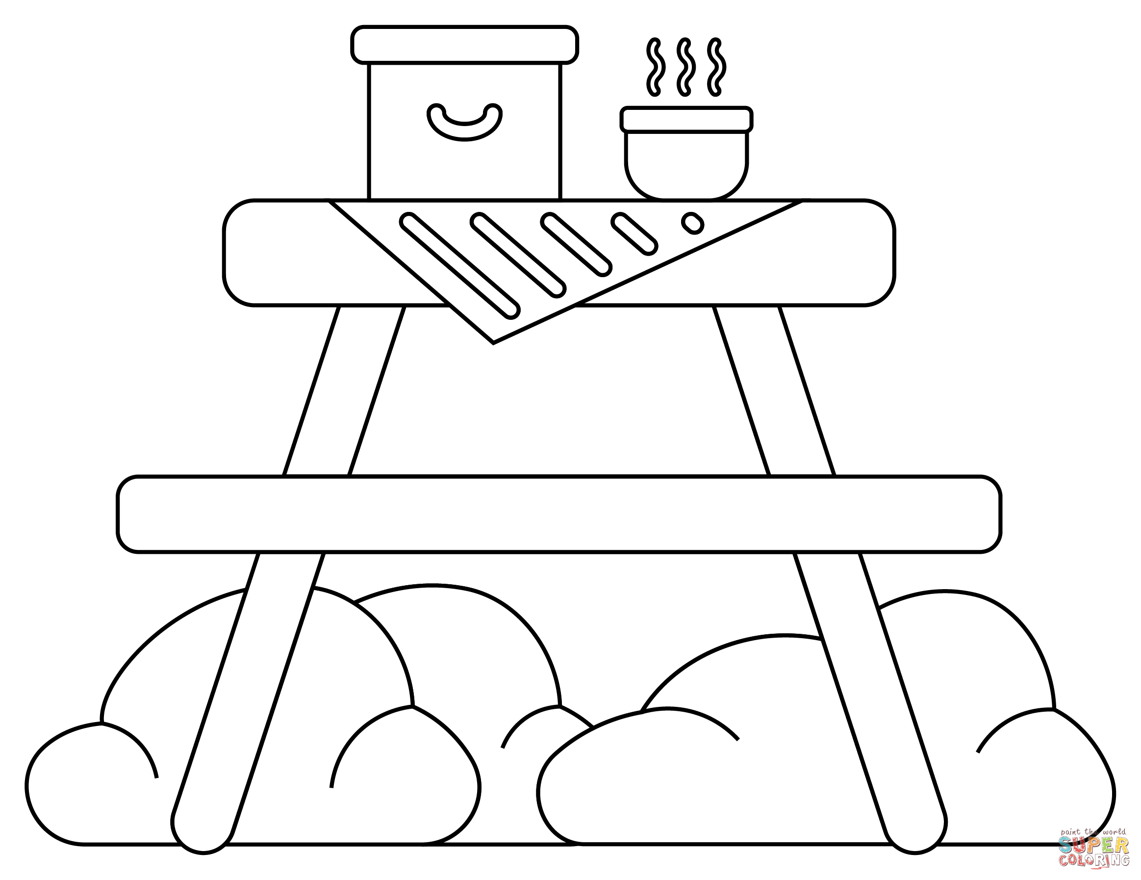 Picnic table coloring page free printable coloring pages