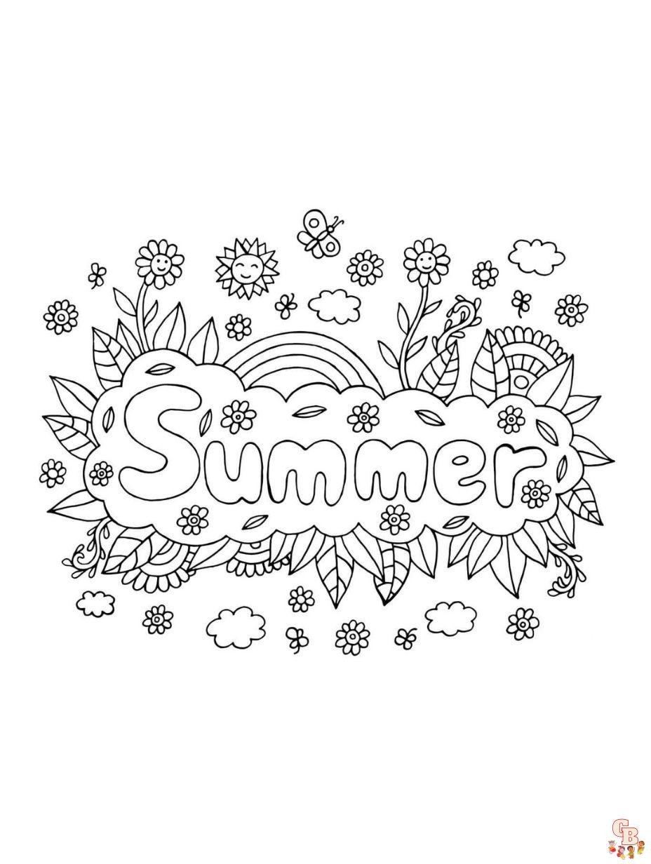 Summer coloring pages free and printable for kids and adults