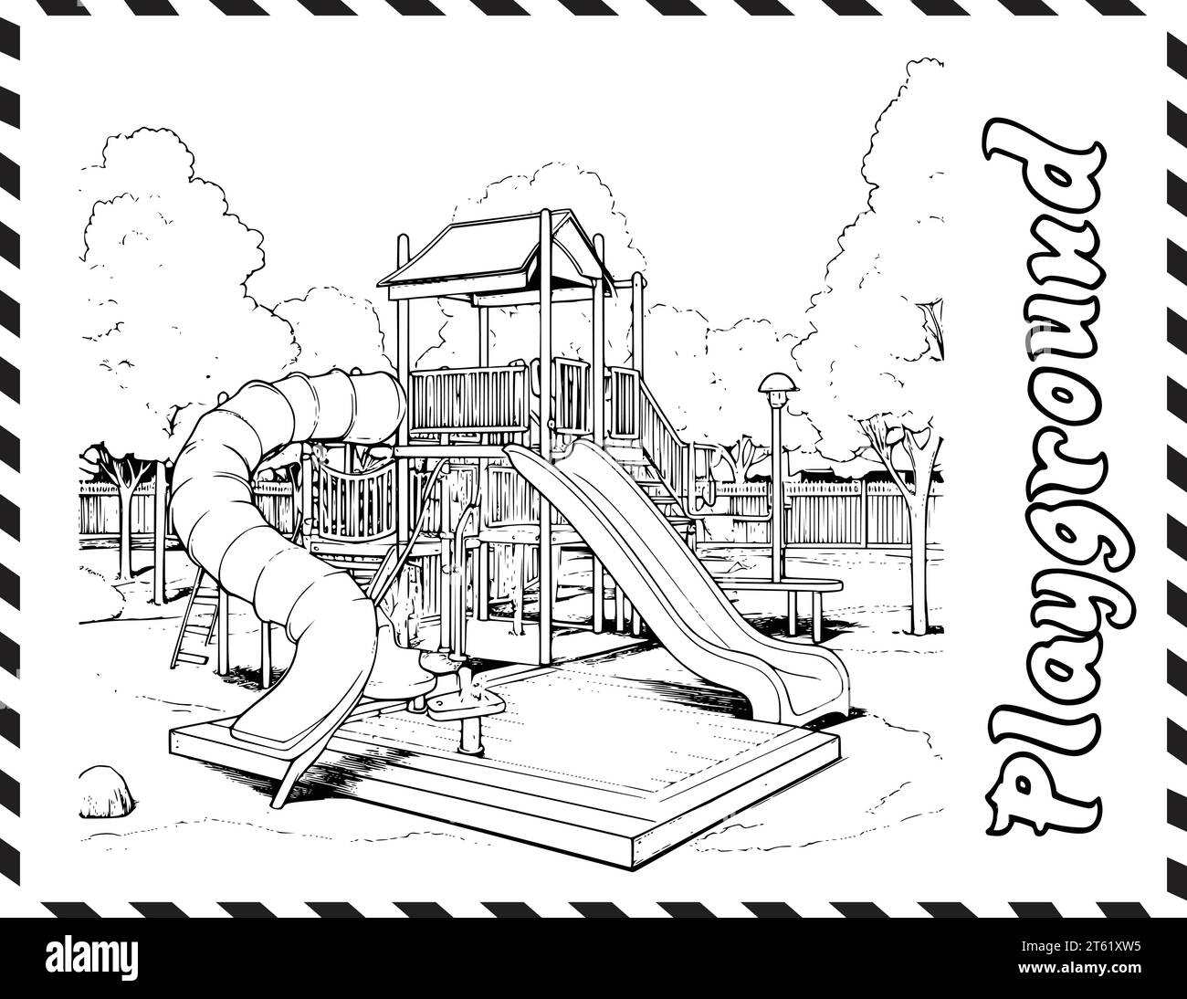 Kids playground drawing stock vector images