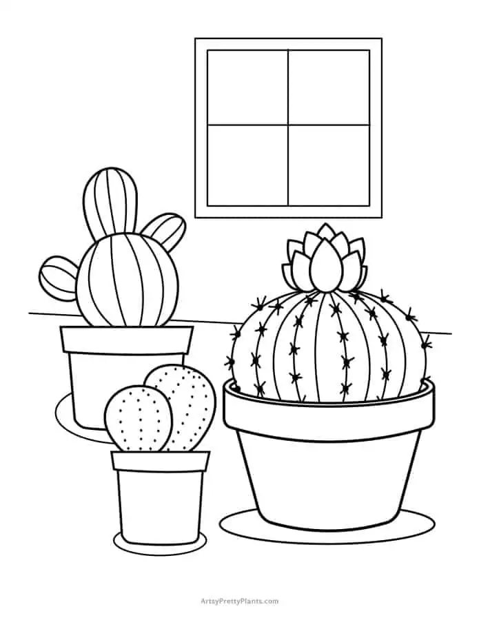 Free cactus coloring pages printable pdfs