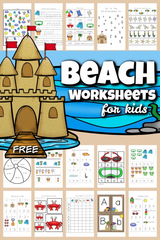 Ð free printable beach worksheets for preschool k st