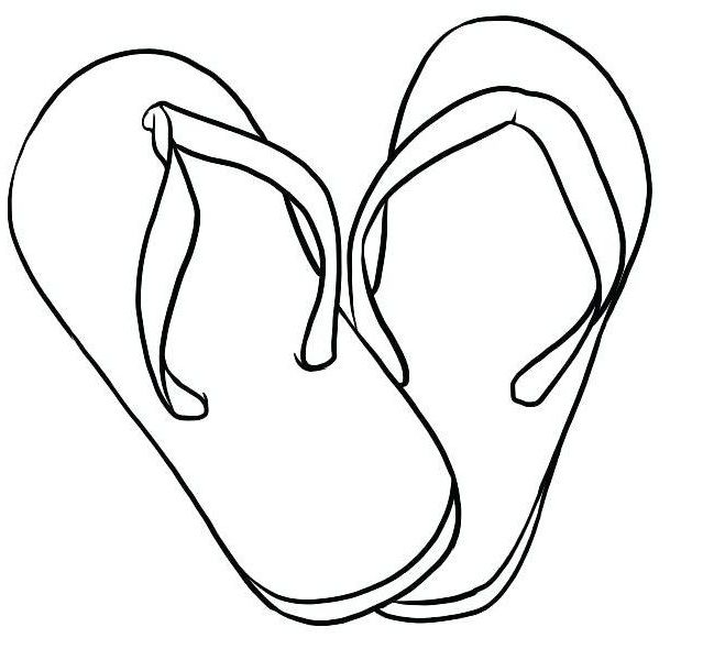 Simple flip flop sandals coloring page flip flop tattoo coloring pages for girls coloring pages inspirational