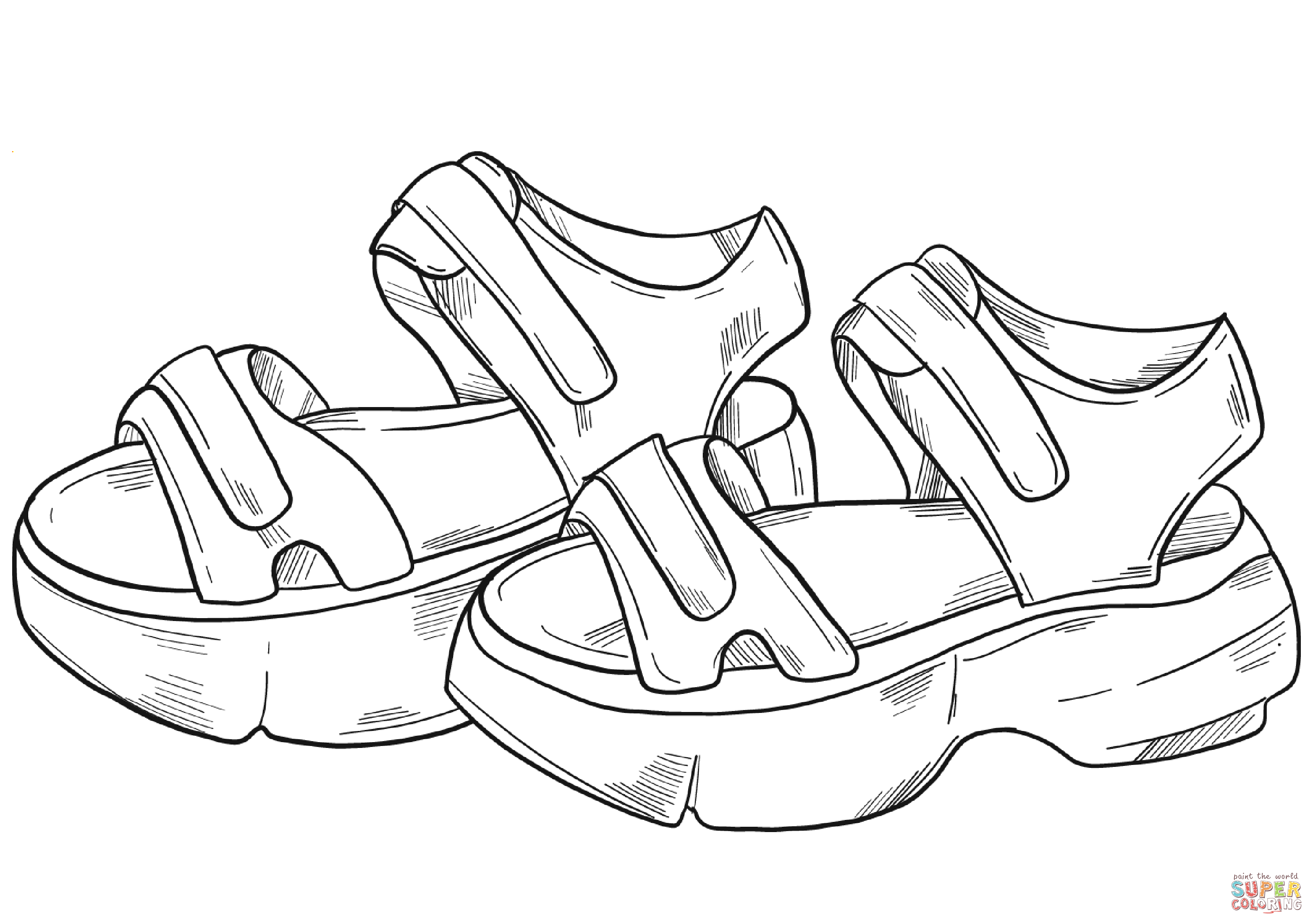 Sandals coloring page free printable coloring pages