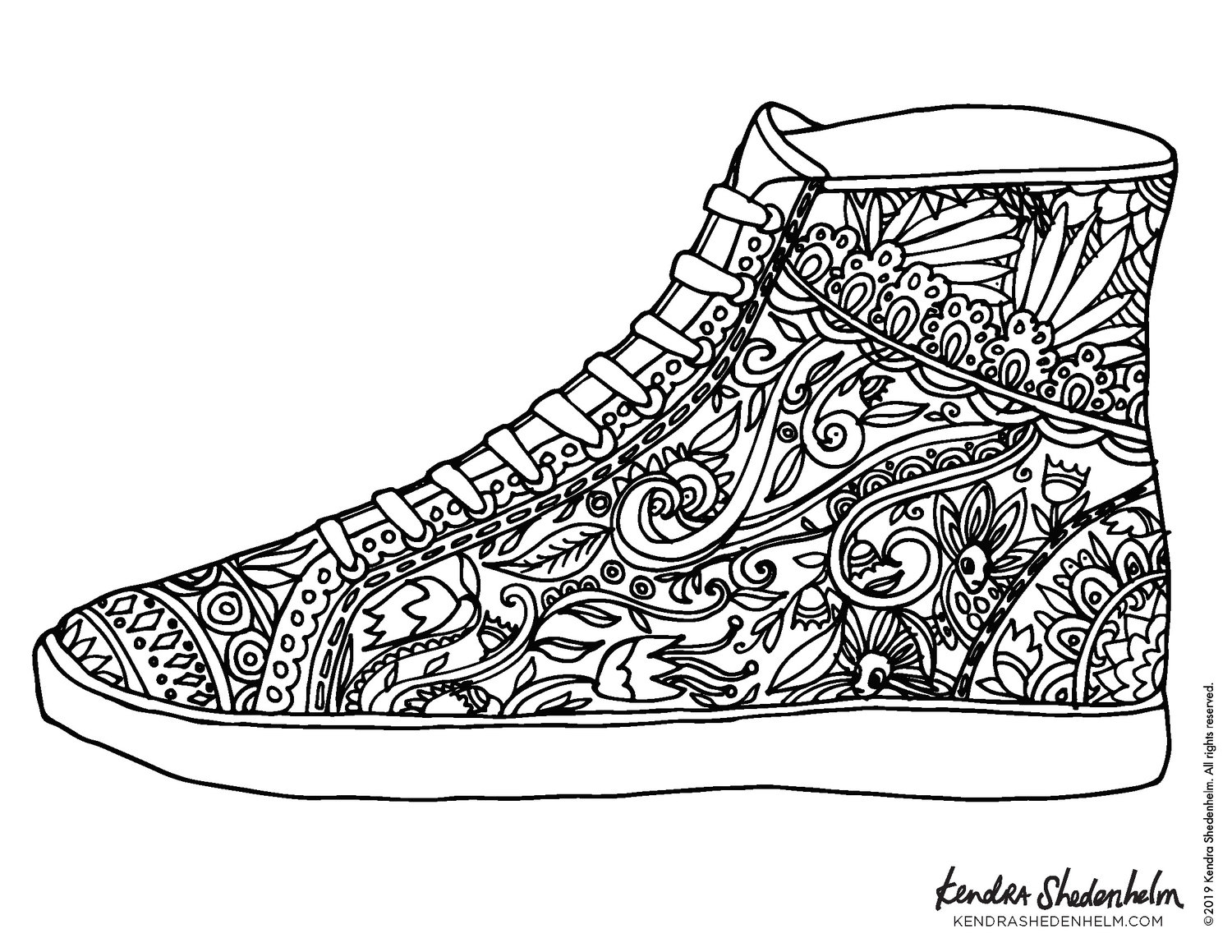 High top shoe coloring page free download by kendra shedenhelm â kendra shedenhelm