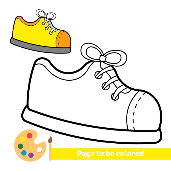 Thousand coloring page shoes royalty