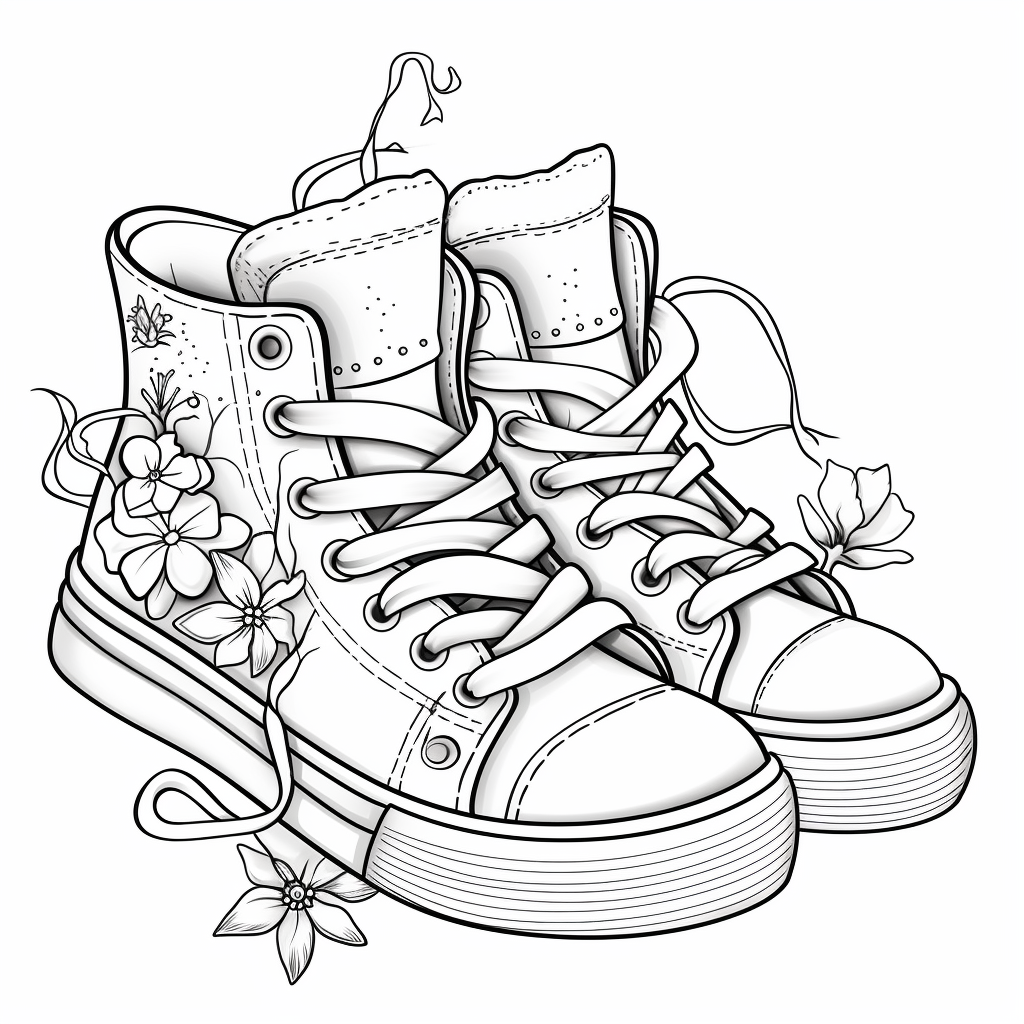 Shoe coloring pages