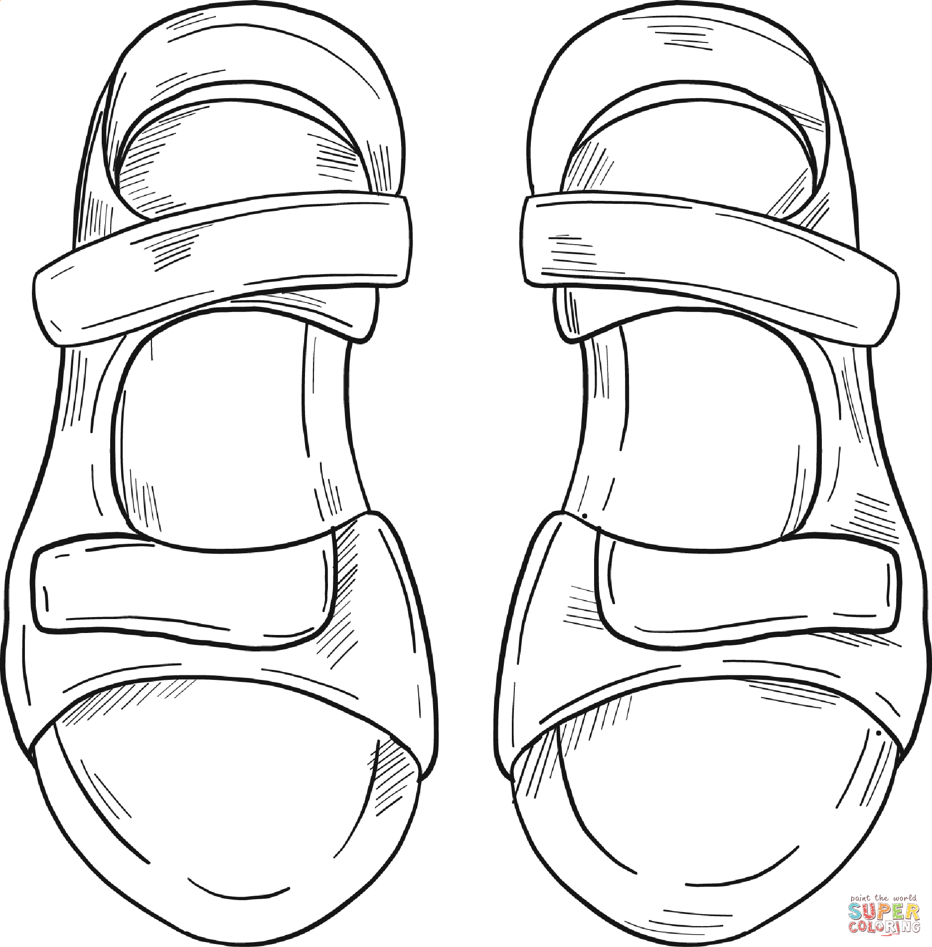 Sandals coloring page free printable coloring pages