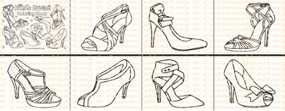 High heel shoes coloring book womens high heels coloring pages sheets printable shoe coloring book womens fashion digital download pdf