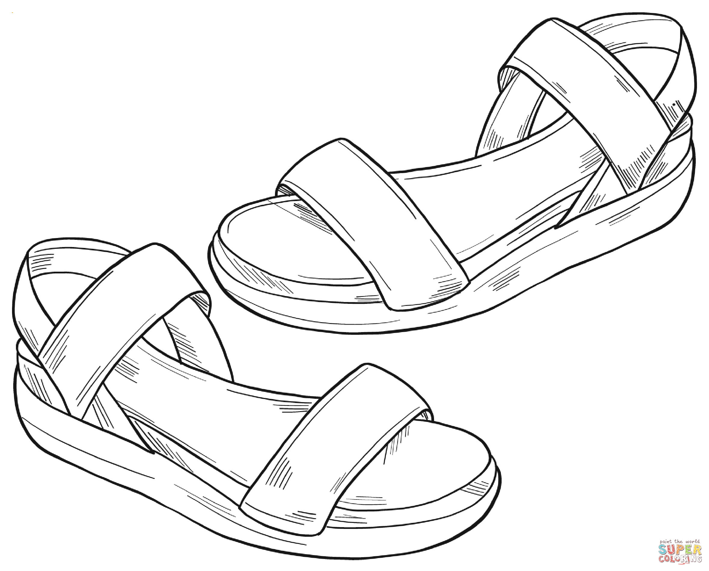 Sandals coloring page free printable coloring pages