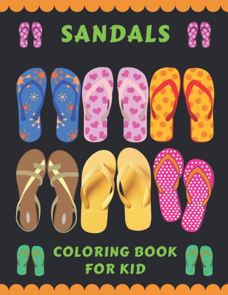 Sandals coloring book fun for kids cute and fun coloring pages of sandals for kids by boss company mdu