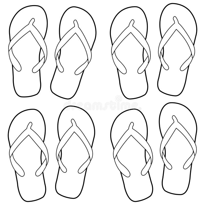 Sandals coloring stock illustrations â sandals coloring stock illustrations vectors clipart