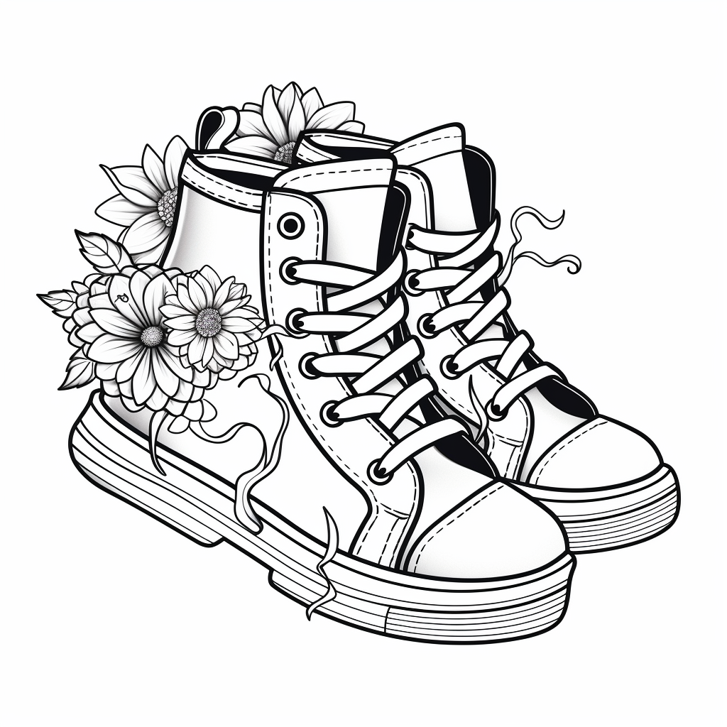 Shoe coloring pages