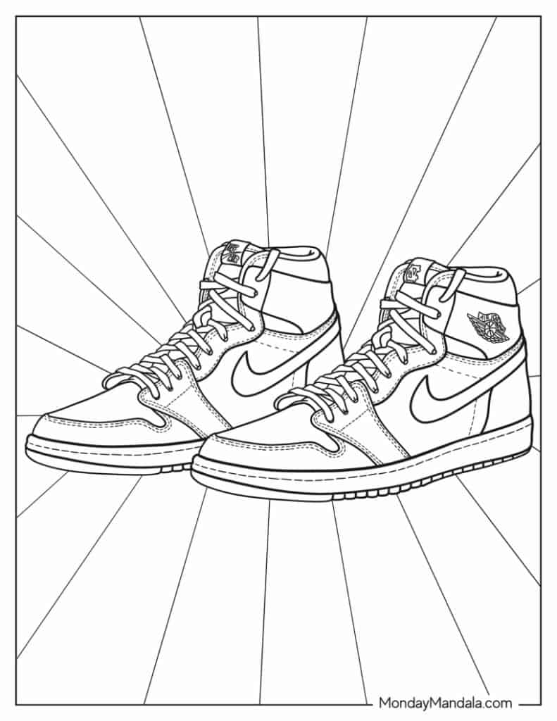 Shoe coloring pages free pdf printables