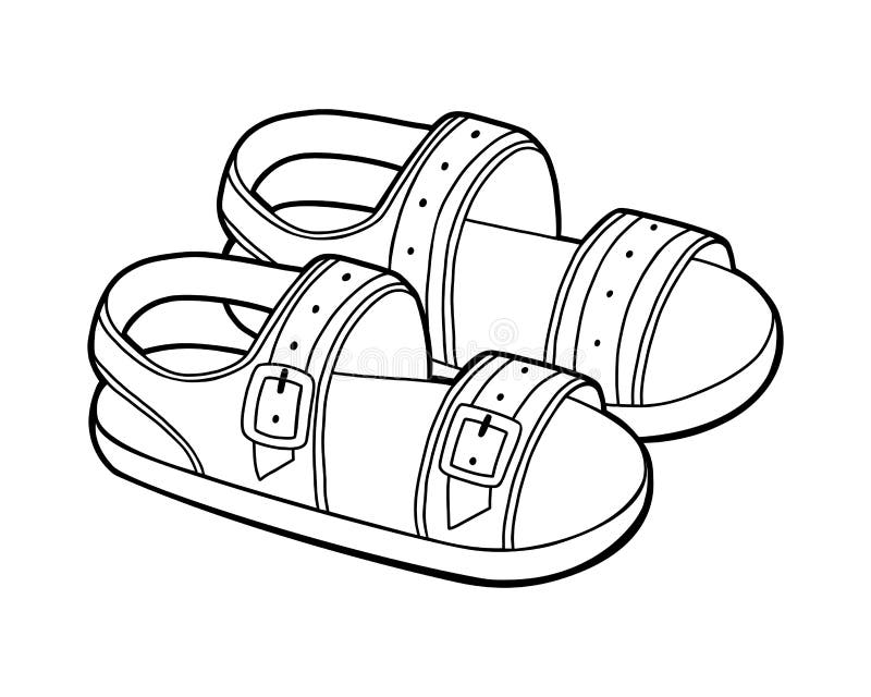 Sandals coloring stock illustrations â sandals coloring stock illustrations vectors clipart