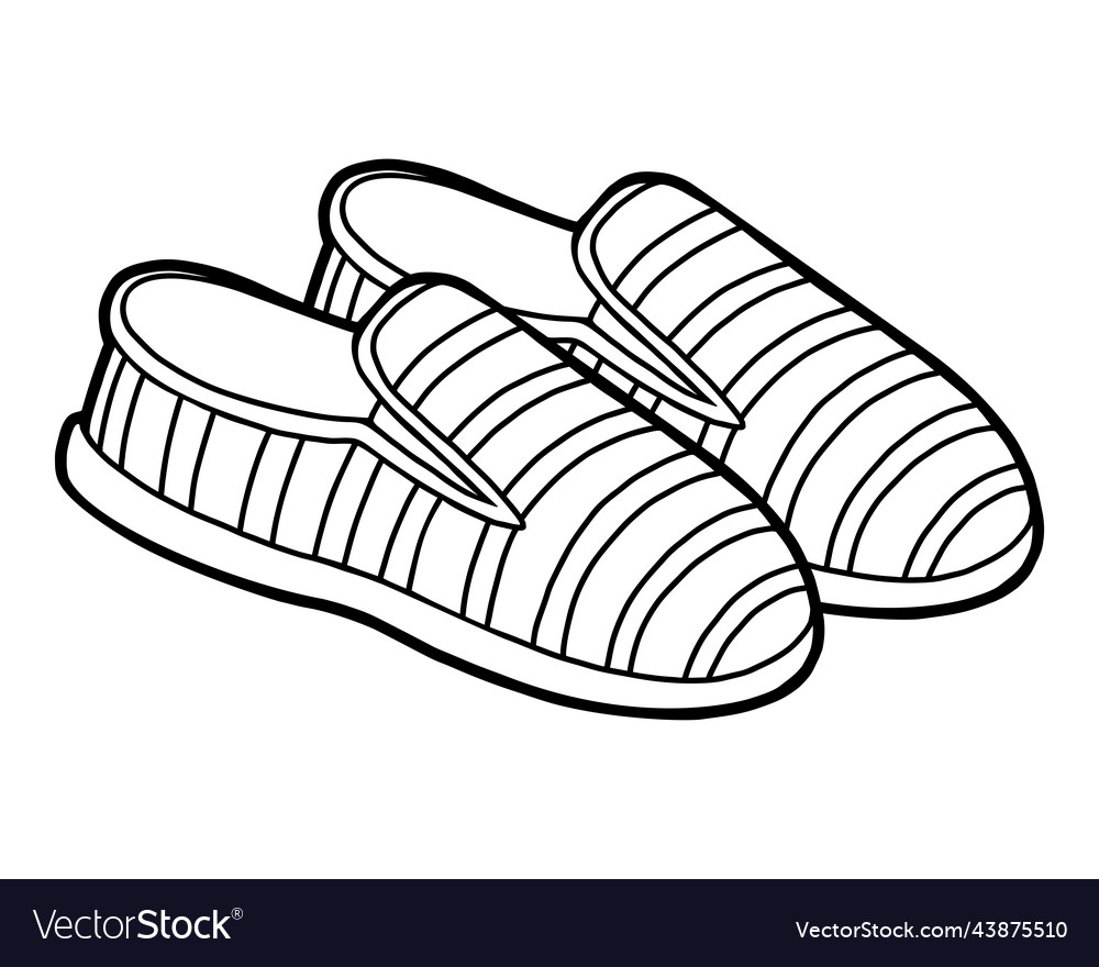 Coloring book cartoon shoe collection slip vector image