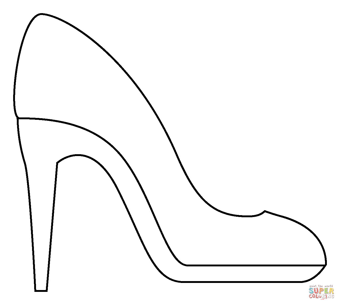 High heeled shoe emoji coloring page free printable coloring pages