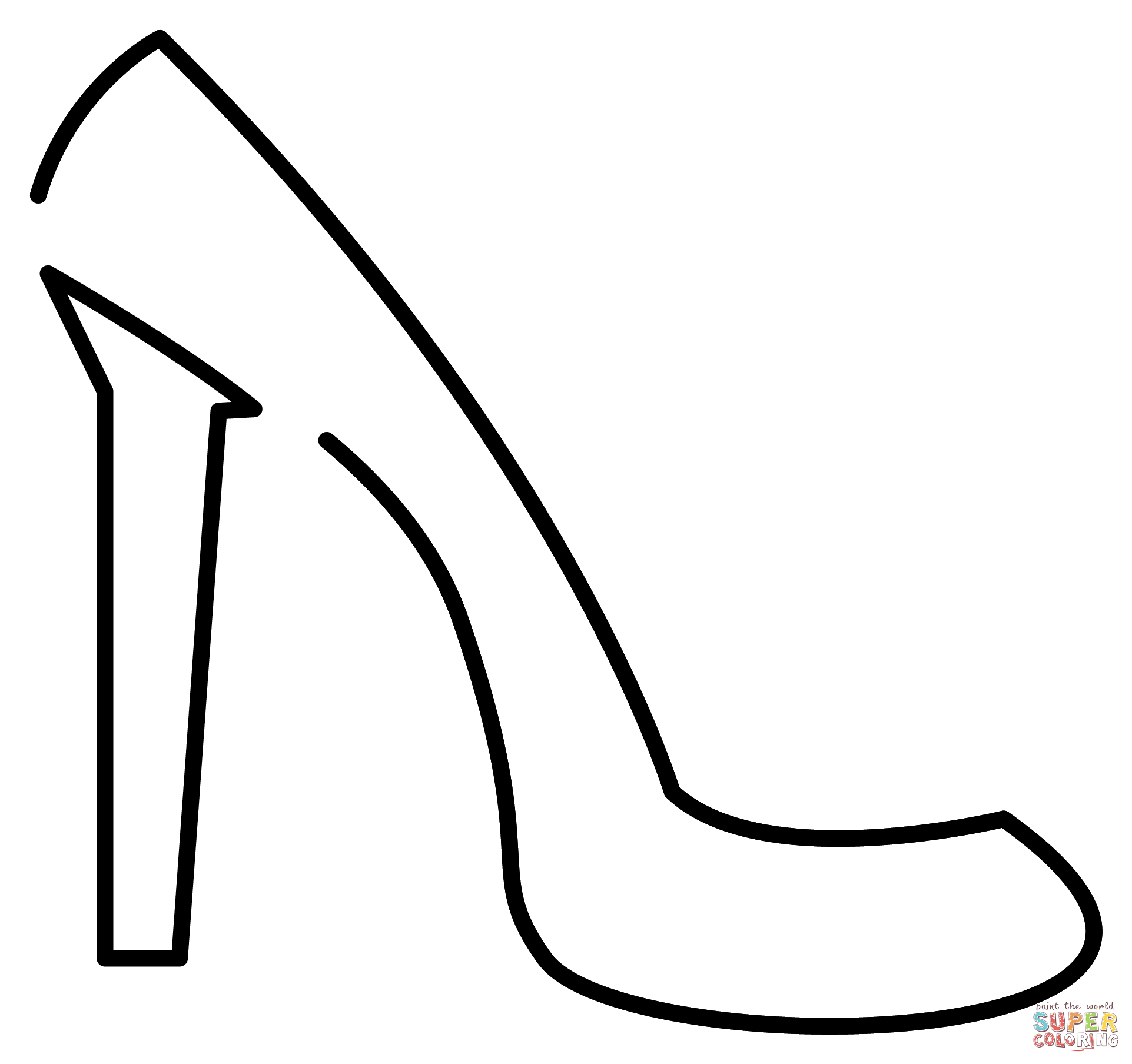 High heeled shoe emoji coloring page free printable coloring pages