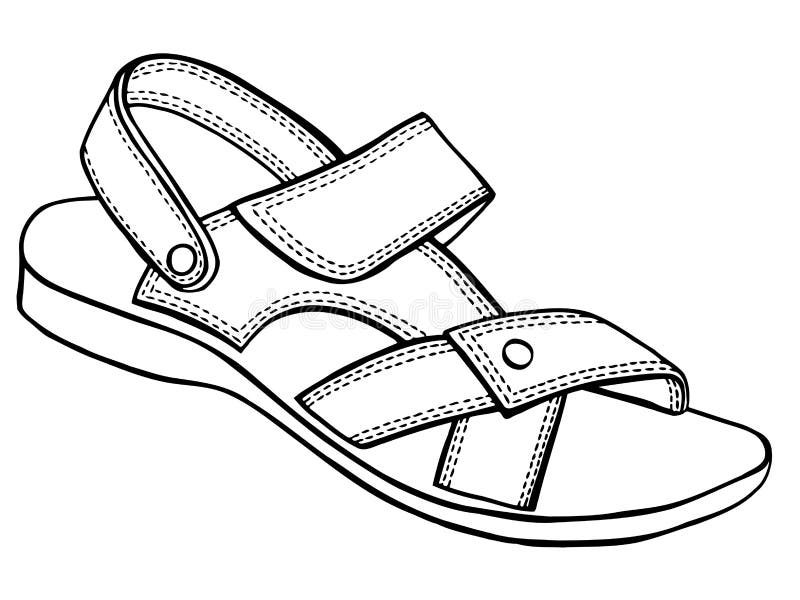 Sandal vector sketch stock vector illustration of design