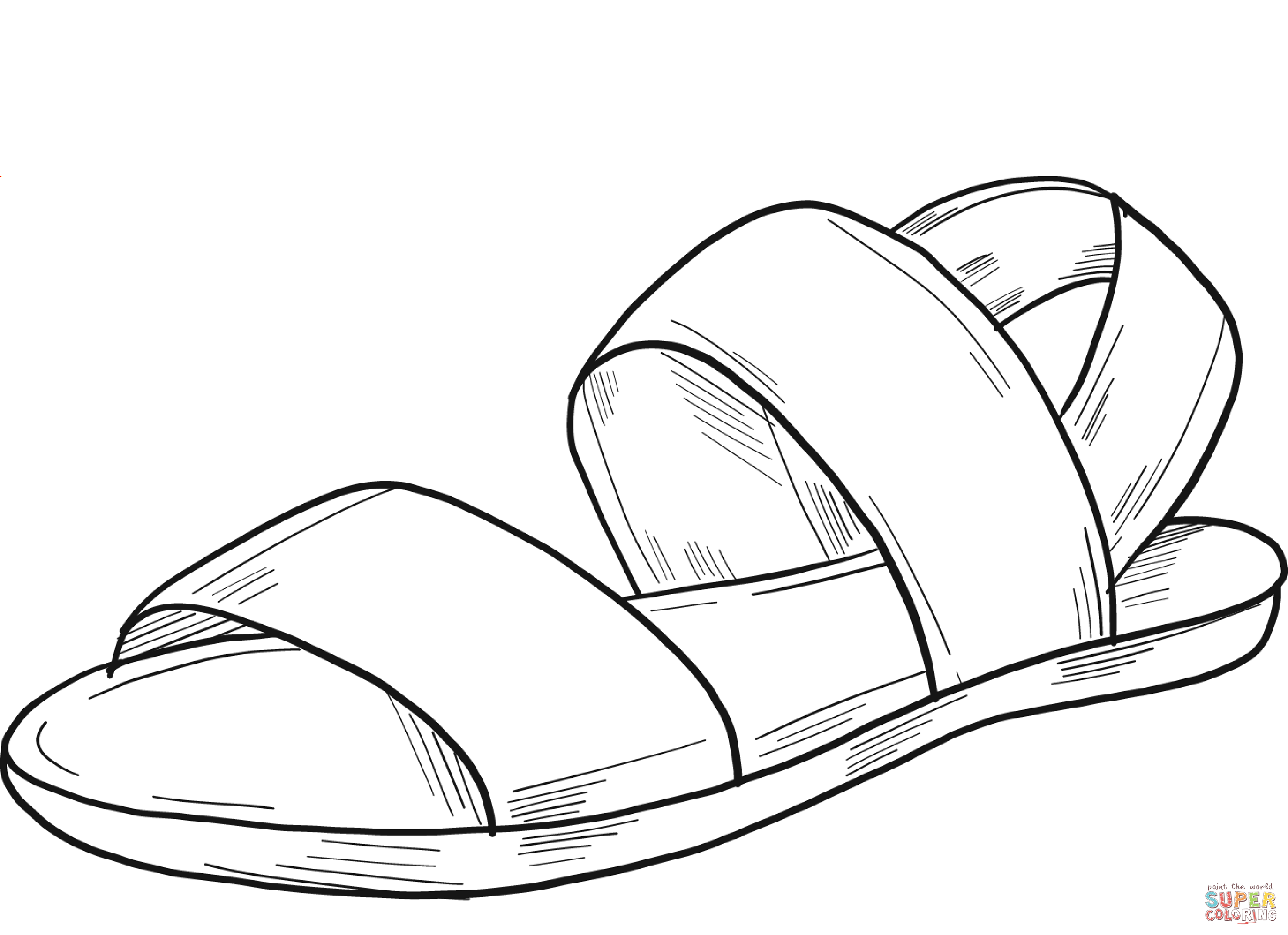 Sandal coloring page free printable coloring pages