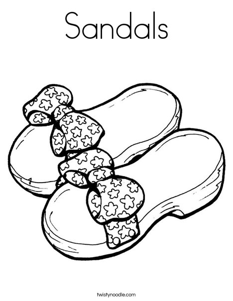 Sandals coloring page