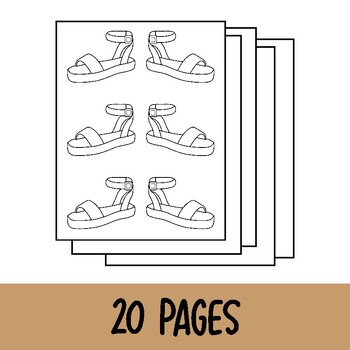 Sandals design coloring pages for kids teens by lustop tpt