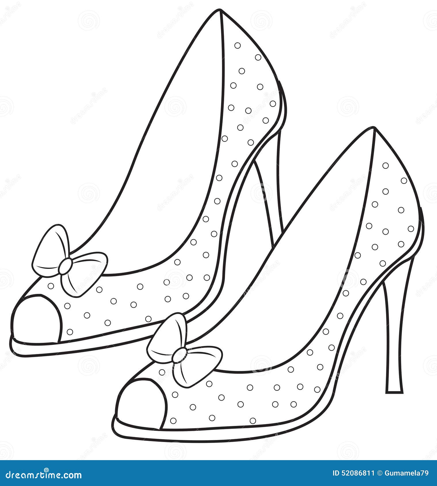 Lady s sandals coloring page stock illustration