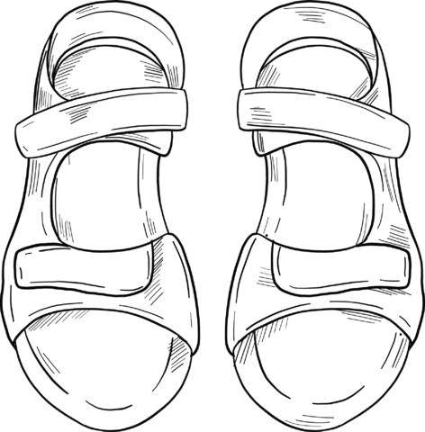 Sandals coloring page free printable coloring pages