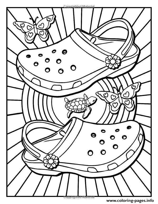 Aesthetics sandals coloring page printable