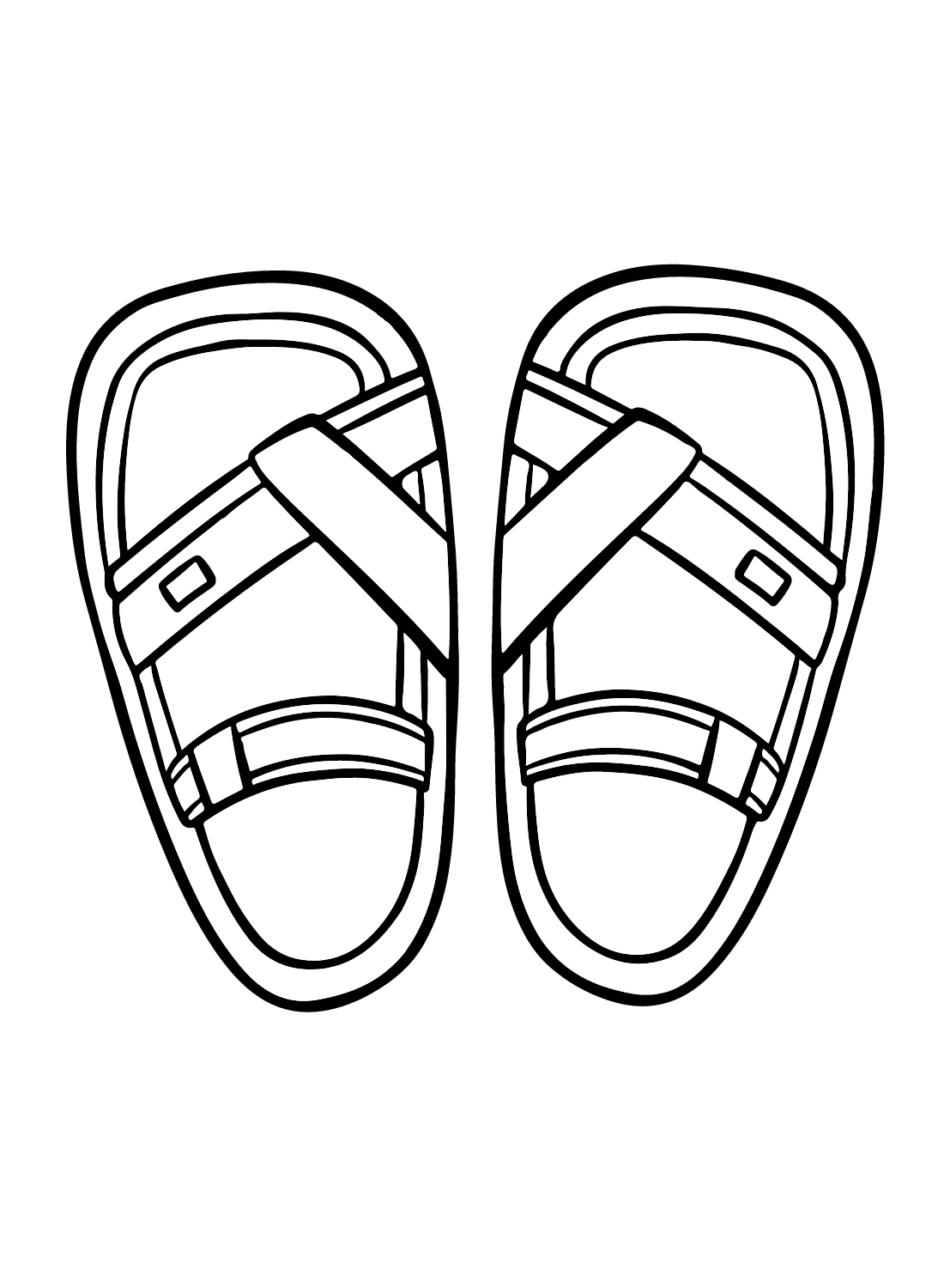 Sandals drawing coloring page