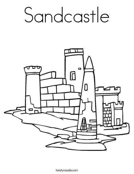 Sandcastle coloring page