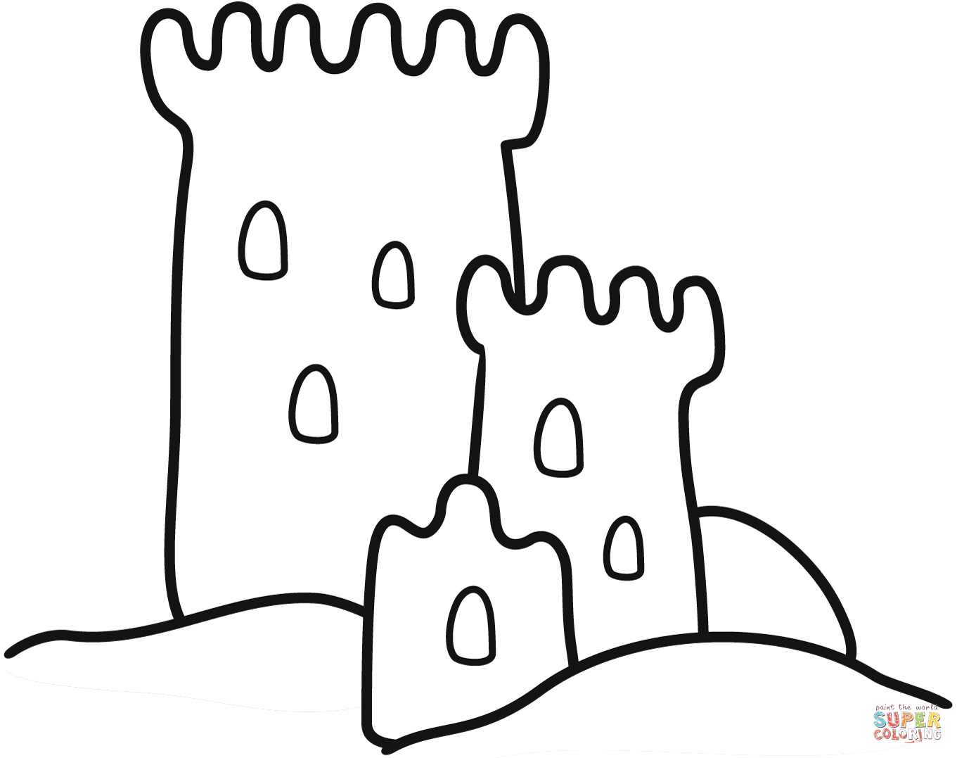 Sand castle coloring page free printable coloring pages