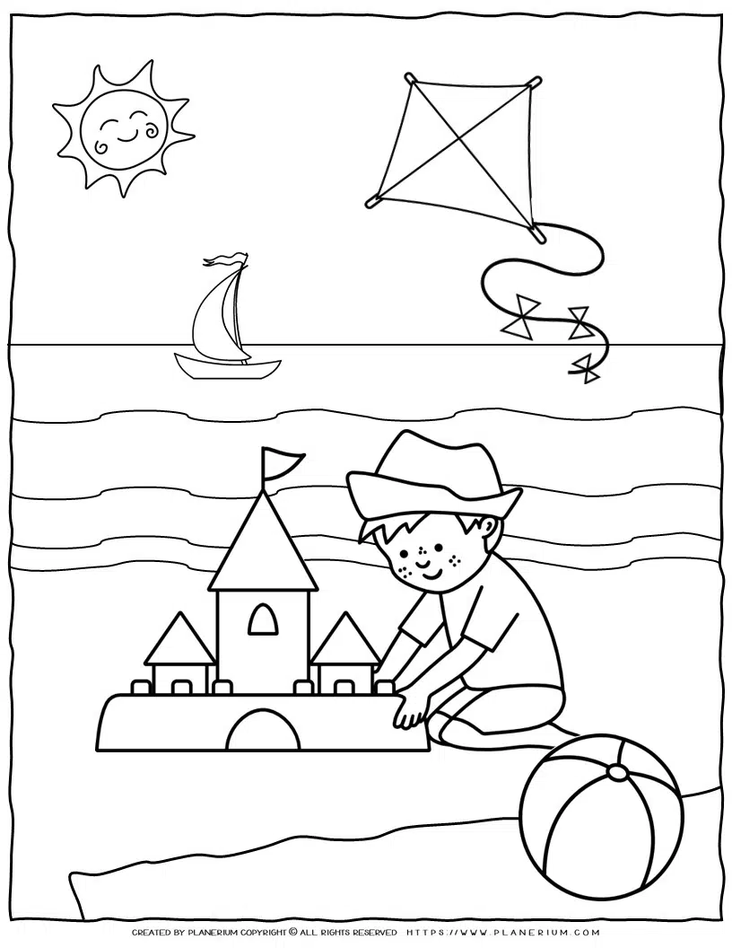 Beach coloring page