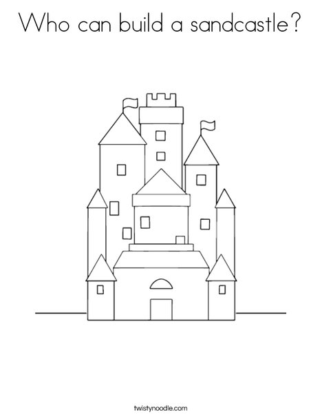 Who can build a sandcastle coloring page