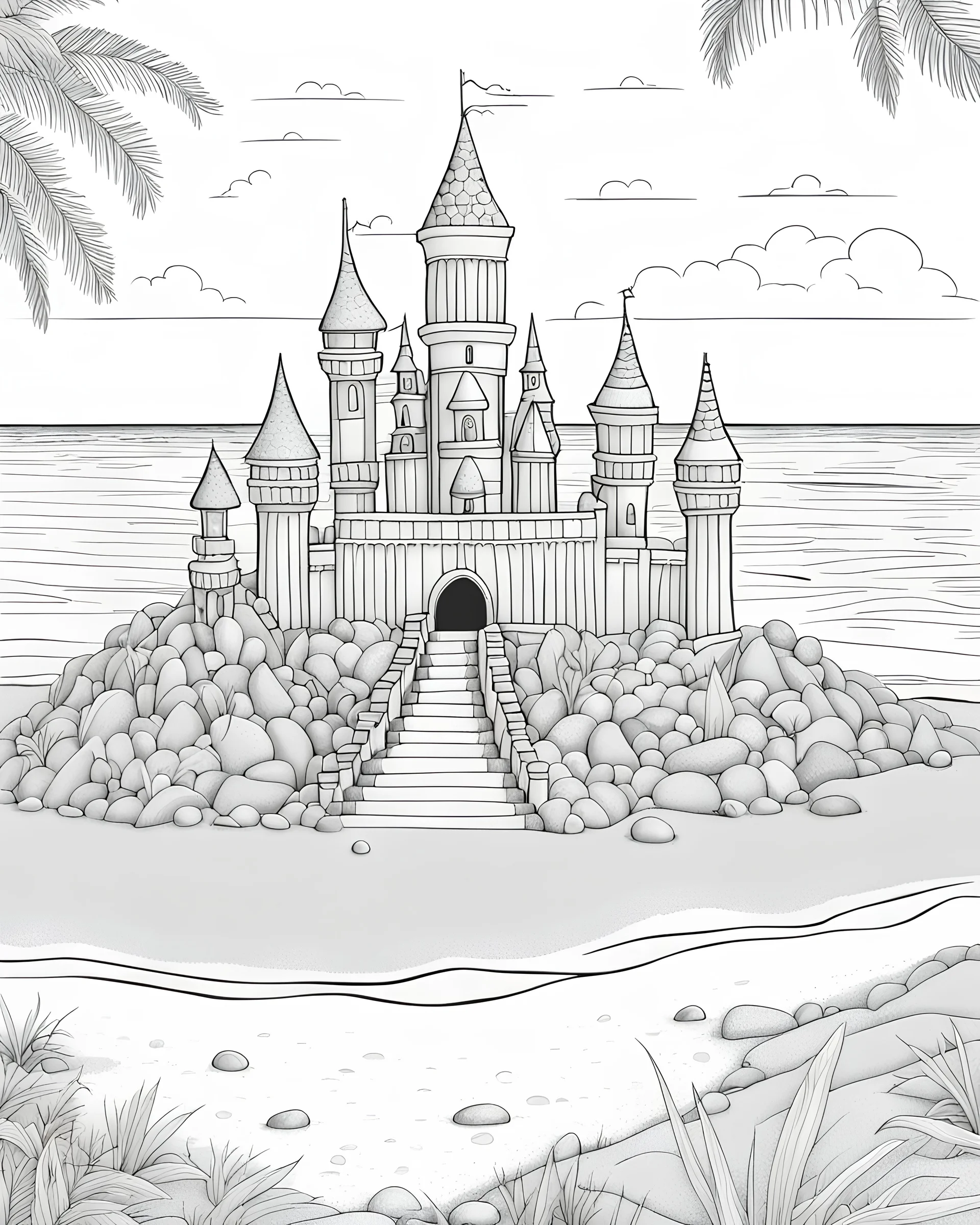 Coloring page for adults a sandcastle made of san gallery