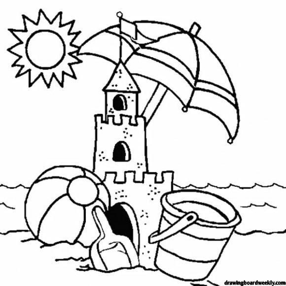 Sandcastle coloring page